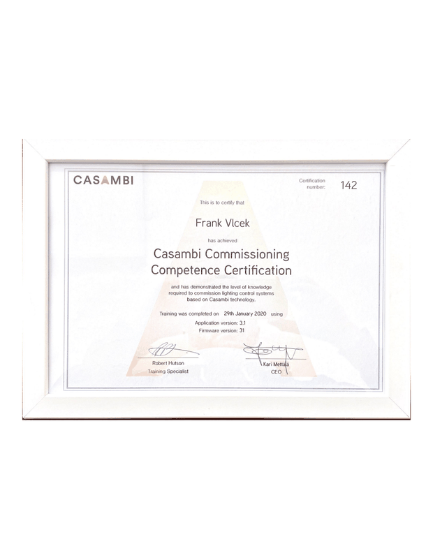 Frank Vlcek — certificate